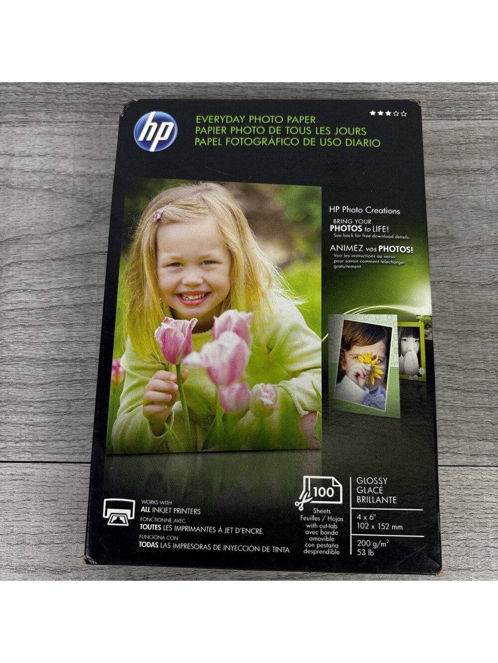 HP Q5440A Everyday Glossy Photo Paper 4x6 100 Sheets New